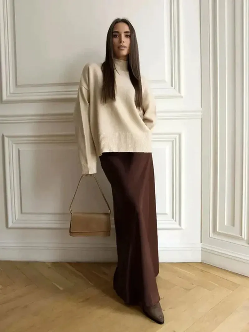 Sofia – Luxurious Silk Long Skirt for Women