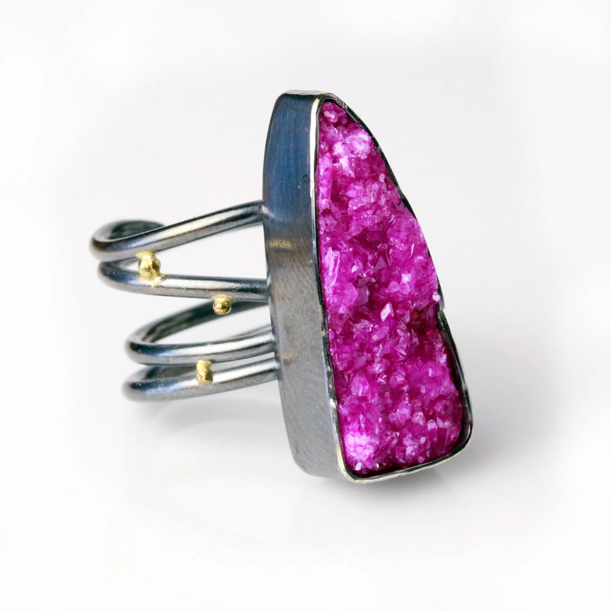 SOLD Cobalto Calcite on Swirled Band Ring. Size 6.