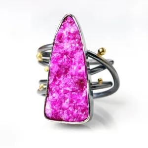 SOLD Cobalto Calcite on Swirled Band Ring. Size 6.