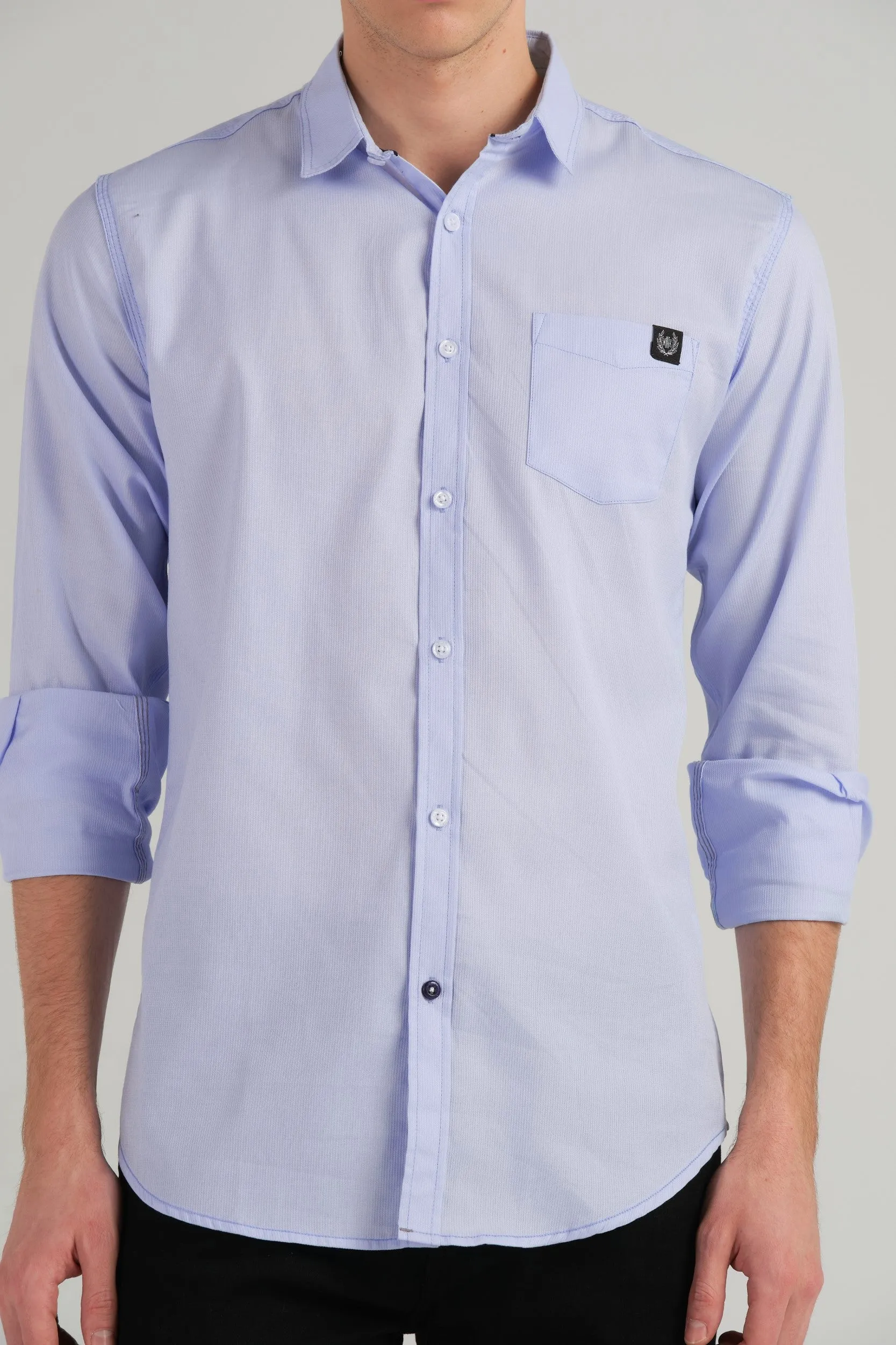 SOLID BLUE SLIM FIT SHIRT
