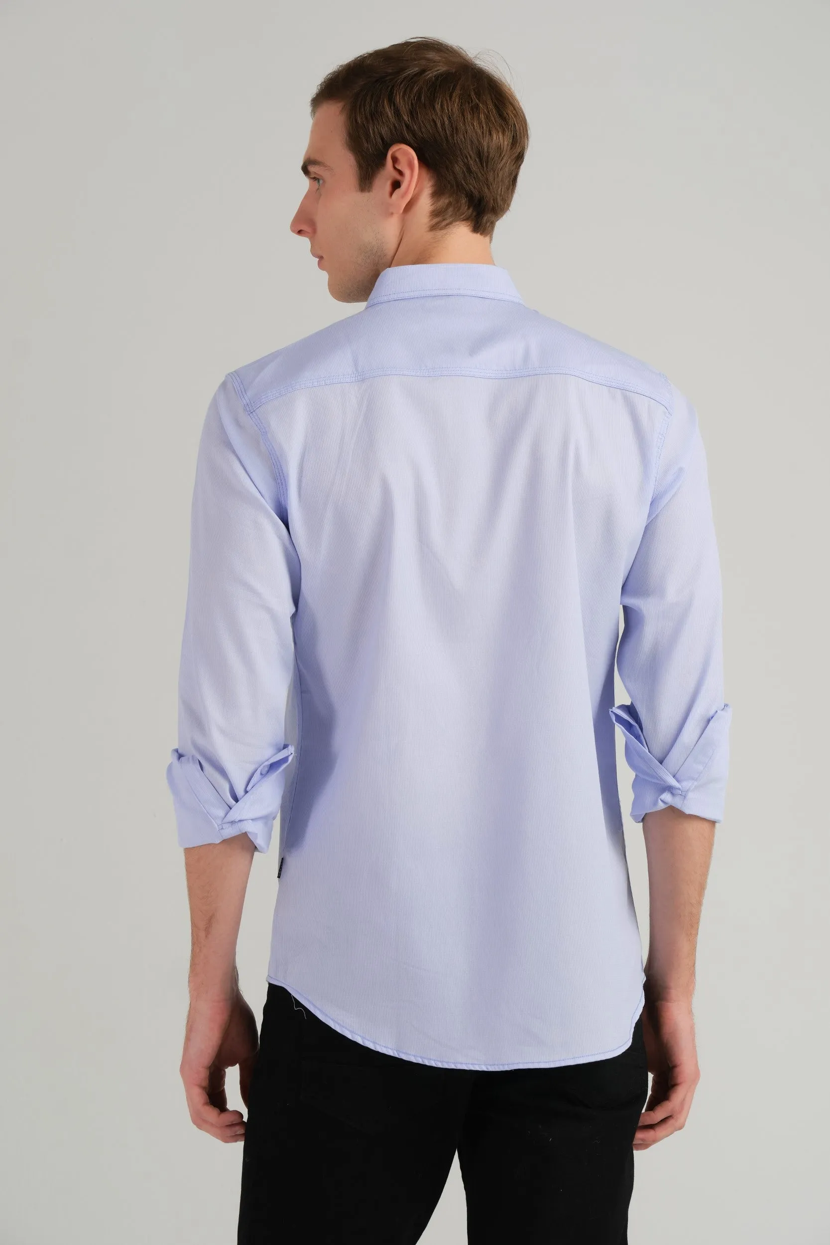 SOLID BLUE SLIM FIT SHIRT