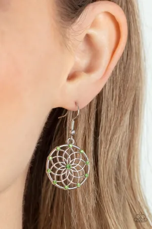 Springtime Salutations - Green Earrings - Paparazzi Accessories