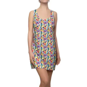 Standout Racerback Dress Bold Checkered Pattern
