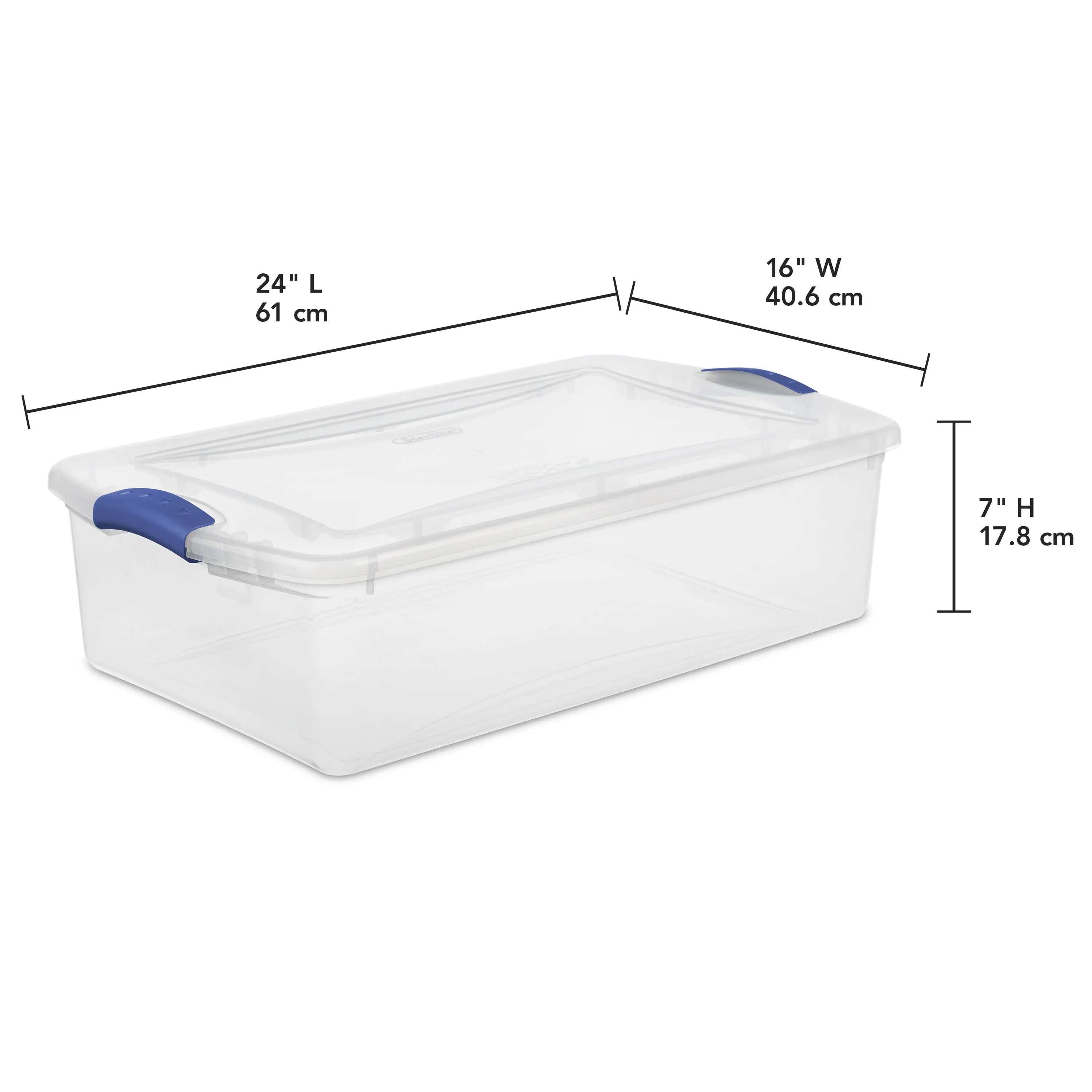 Sterilite Plastic 32 Qt. Latch Box Versatile Storage Organizer Stadium Blue New