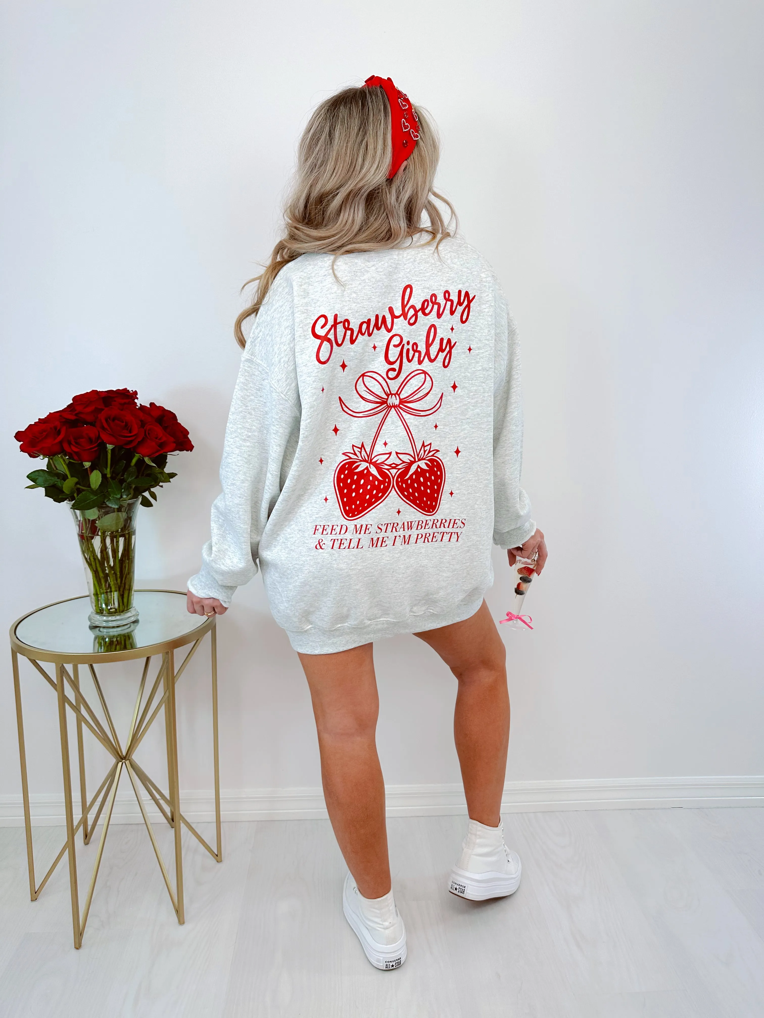 Strawberry Girly Graphic Sweatshirt - 5 Colors