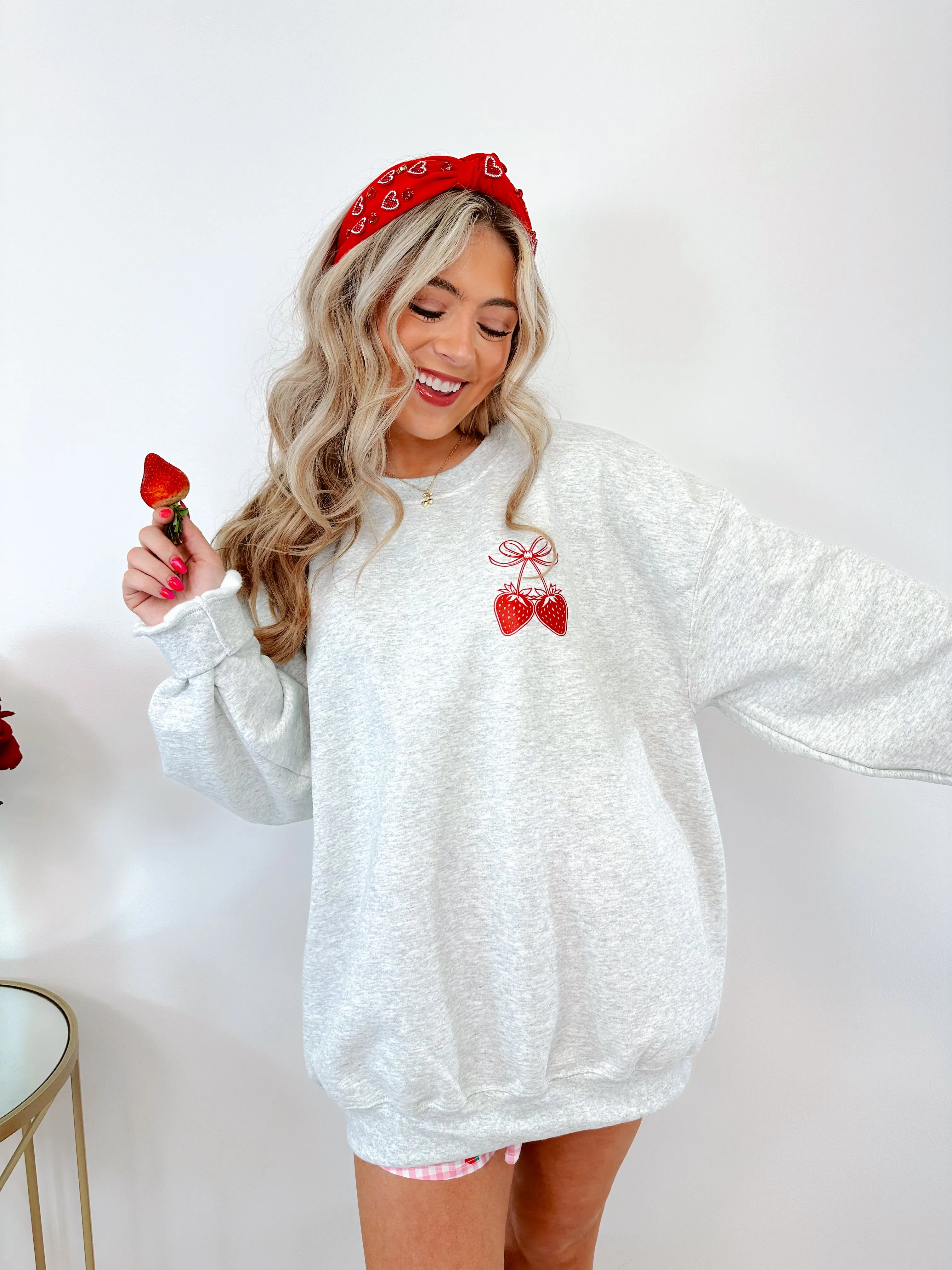 Strawberry Girly Graphic Sweatshirt - 5 Colors