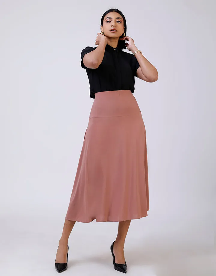 Stretch Flared Hip Skirt
