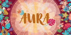 Stretch KNIT Hawaiian Honu Dusk Fabric, Aura Collection by Mr. Domestic For Art Gallery Fabrics