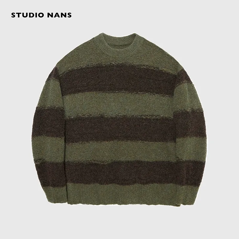 Striped Mohair Wool Blend Sweater