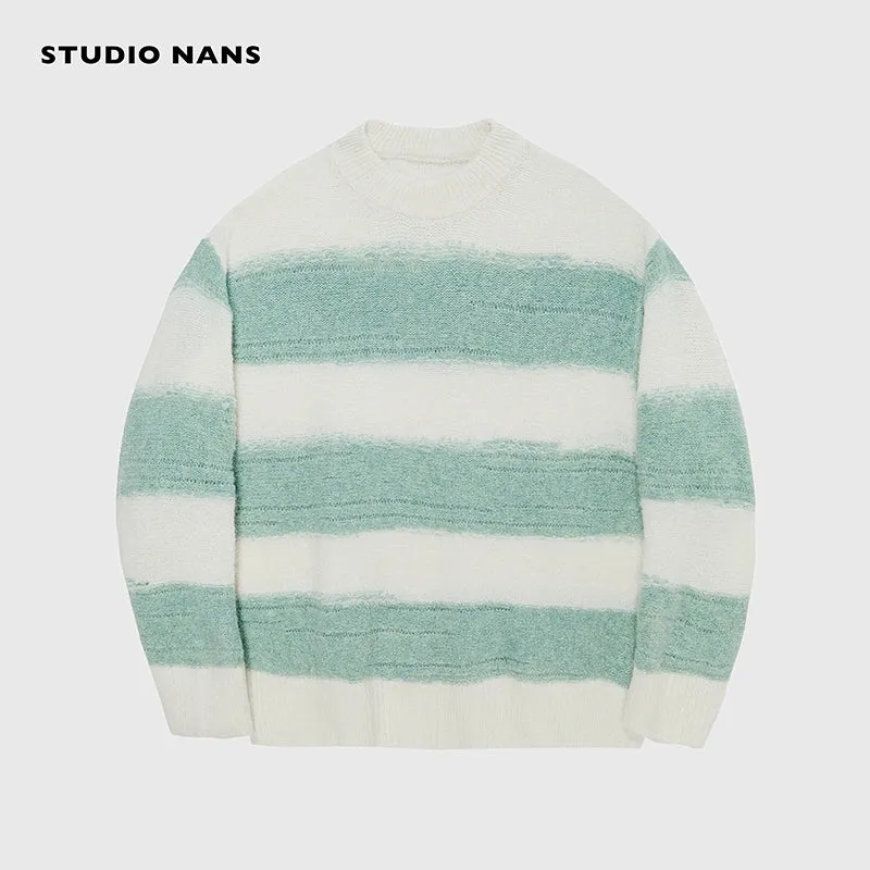 Striped Mohair Wool Blend Sweater