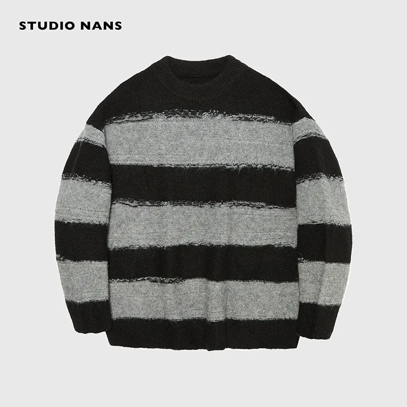 Striped Mohair Wool Blend Sweater