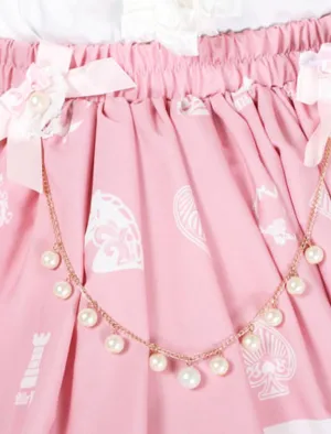 Sweet Lolita Dress Alice Chess Checkerboard Printed Sk Lolita Skirt