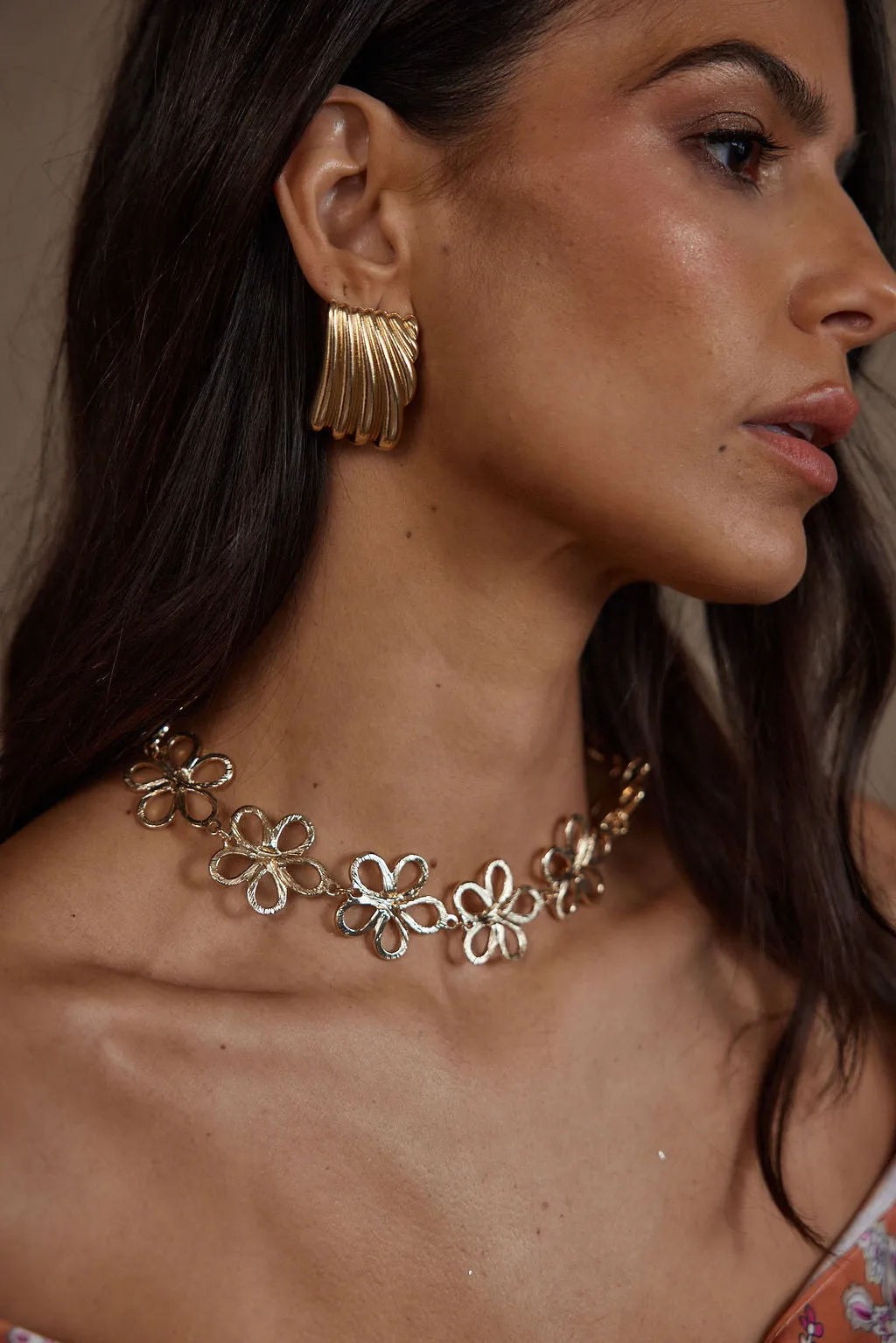 Talia Gold Textured Earrings