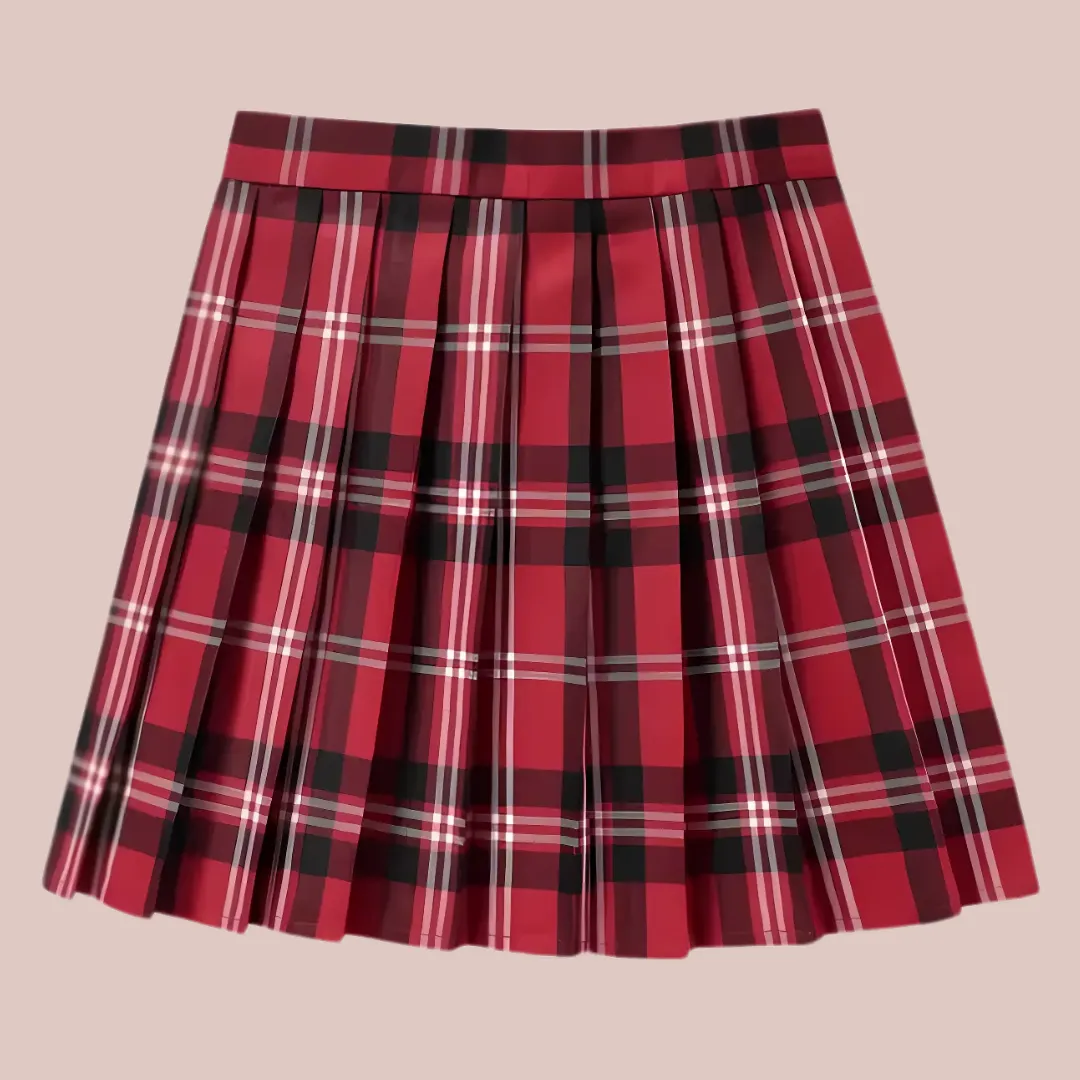 Tartan Pleated Mini Skirt