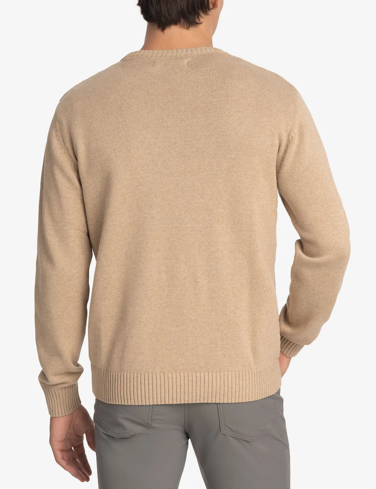 TEXTURED CREW NECK SWEATER