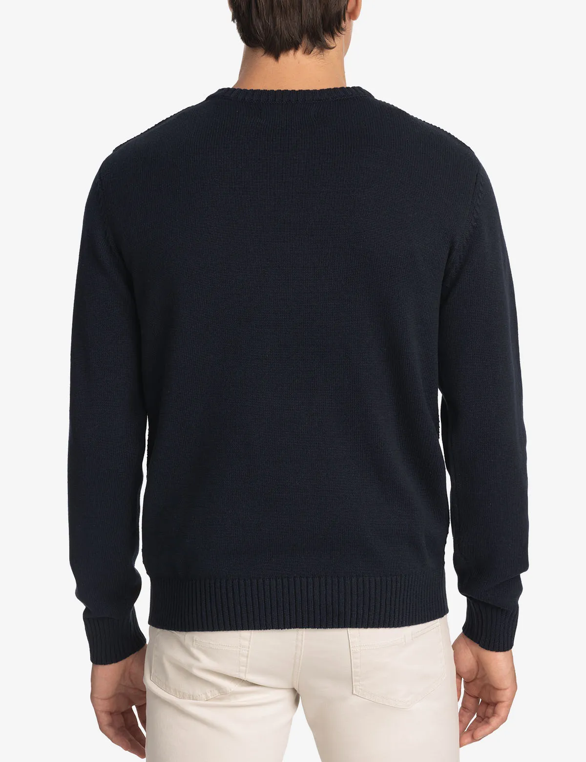 TEXTURED CREW NECK SWEATER