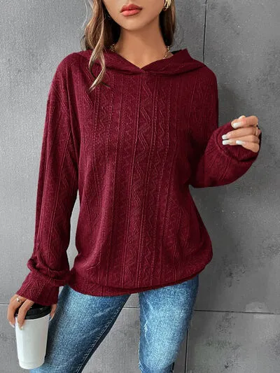 Textured Dropped Shoulder Hoodie
