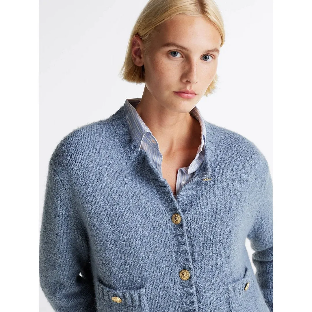 Textured Gold Button Lady Jacket