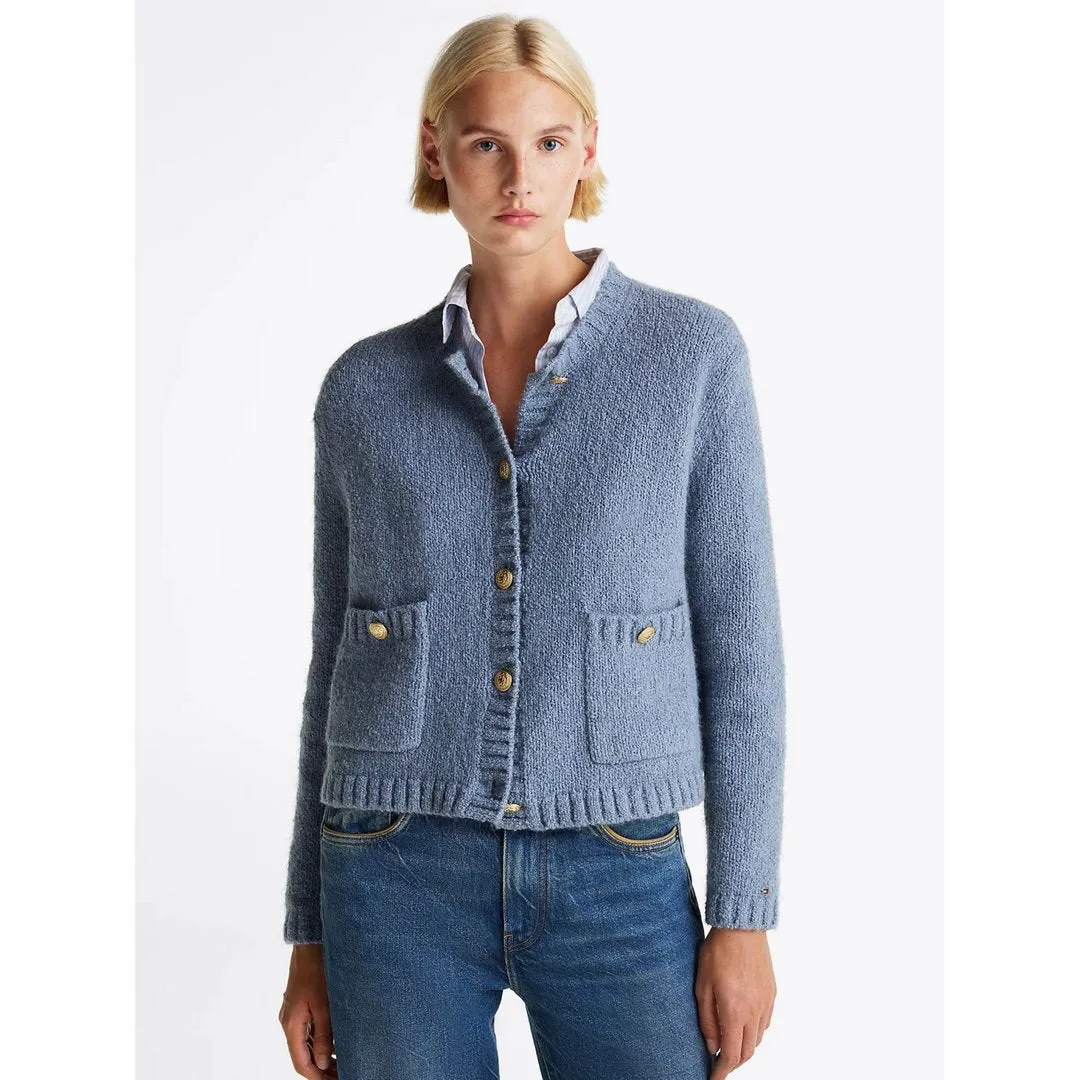 Textured Gold Button Lady Jacket