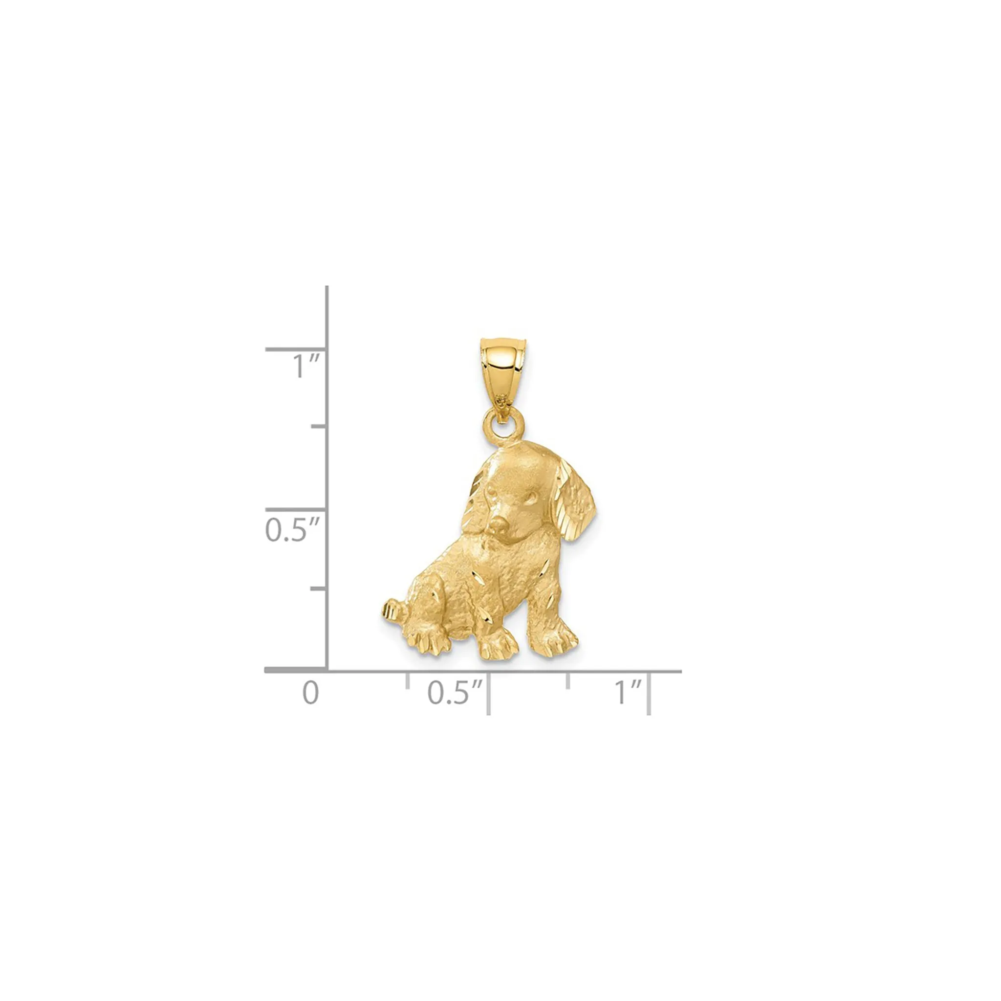 Textured Puppy Pendant (14K)