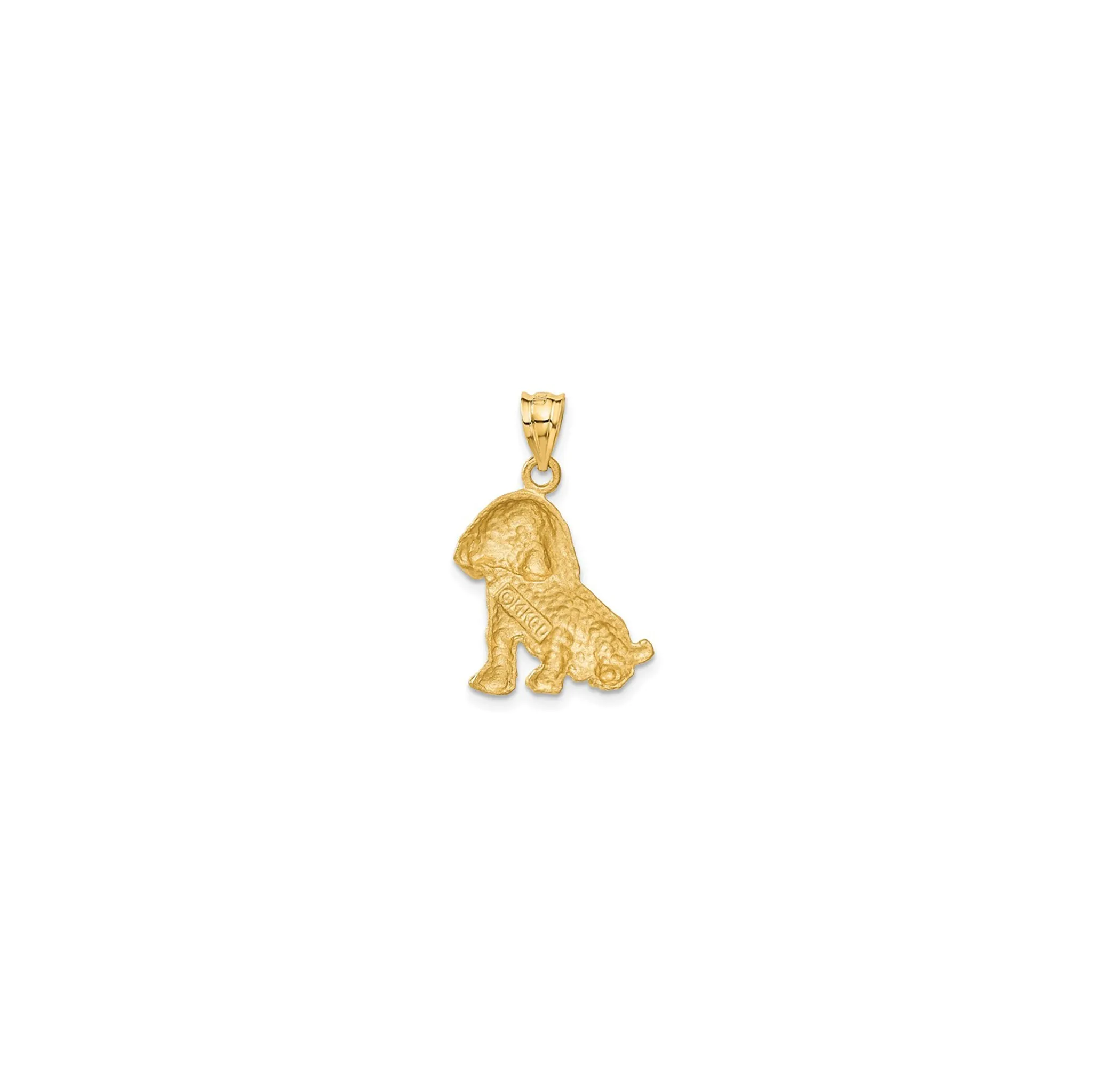 Textured Puppy Pendant (14K)