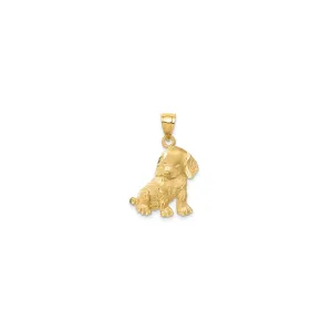 Textured Puppy Pendant (14K)