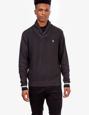 TEXTURED SHAWL PULLOVER SWEATER