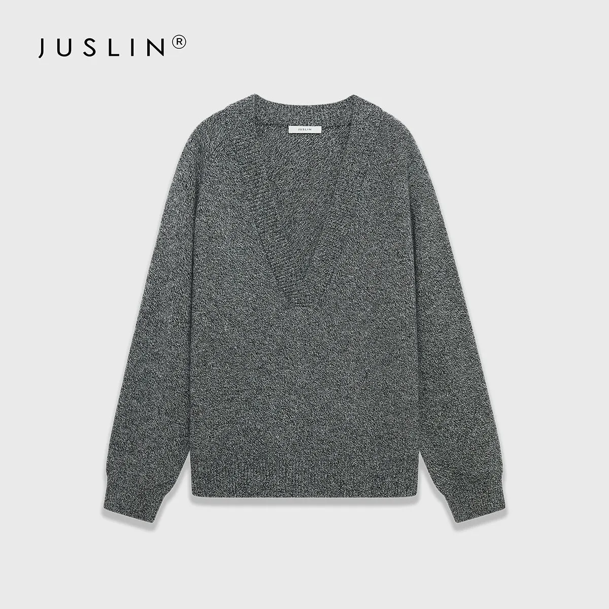 Textured Wool V-Neck Sweater