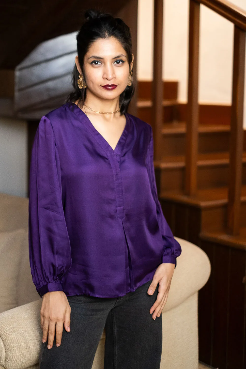 The Modal Satin Shirt Blouse