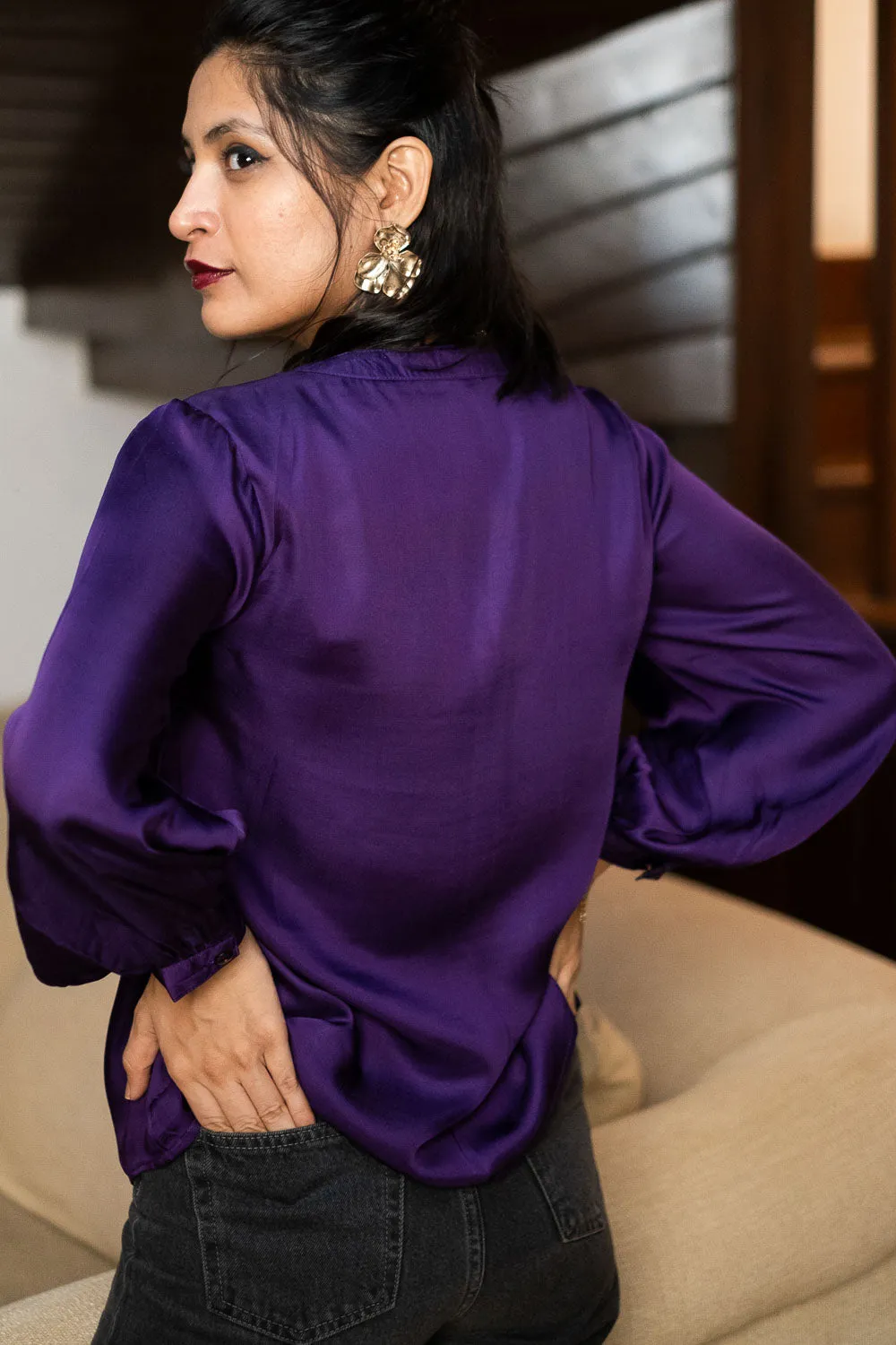 The Modal Satin Shirt Blouse