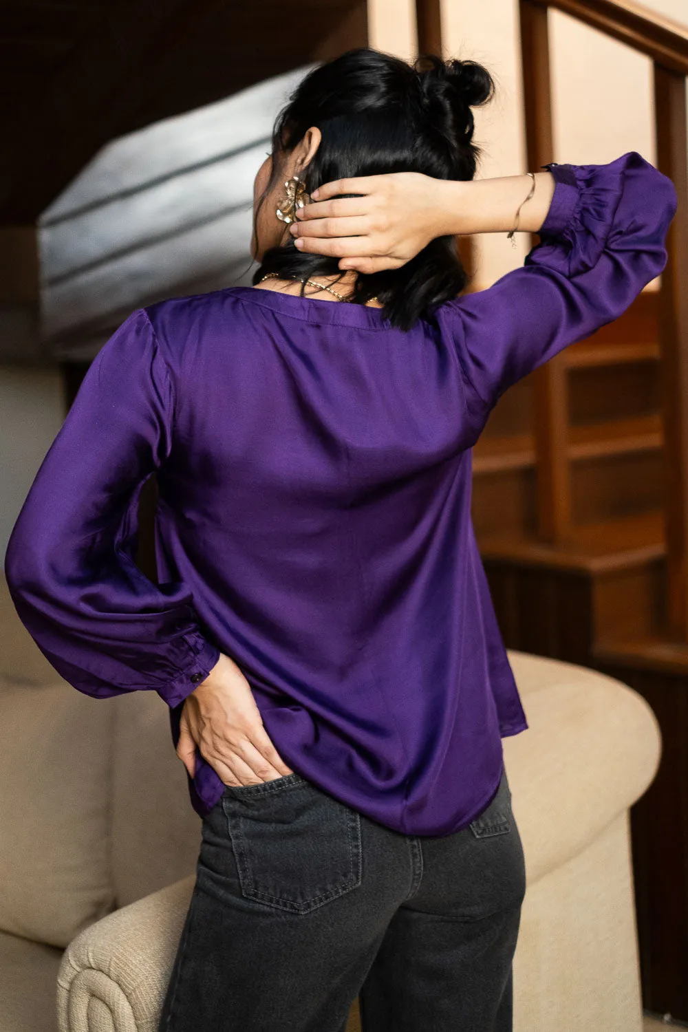 The Modal Satin Shirt Blouse