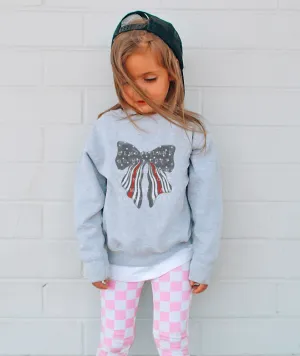 Thin Red Line Coquette Bow © Youth Sweatshirt // FINAL SALE
