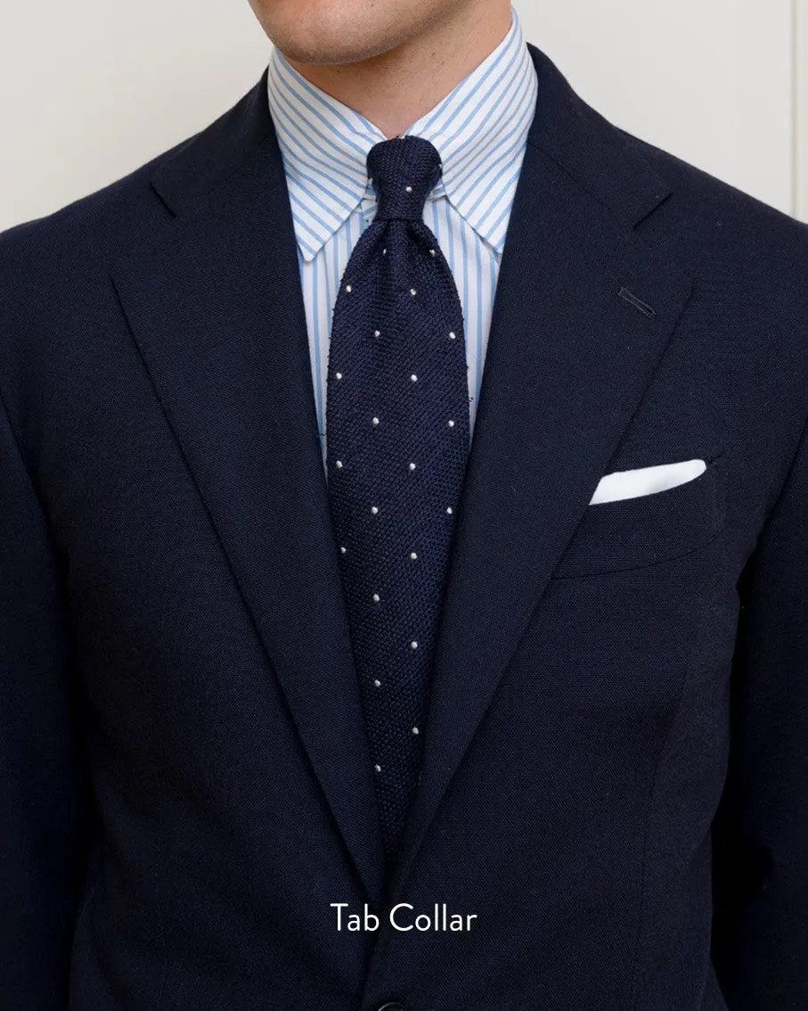 Thomas Mason Blue Stripe Non-Iron Poplin 120s