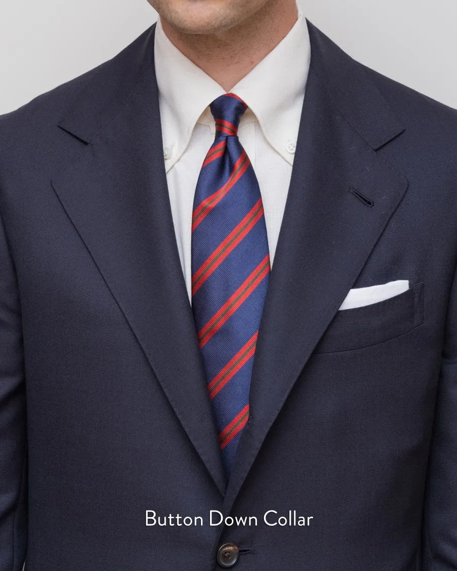 Thomas Mason Blue Stripe Non-Iron Poplin 120s