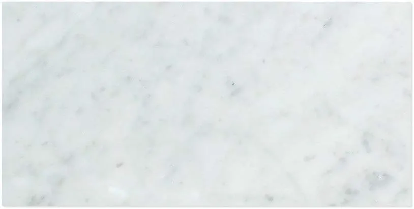 Tilefornia Italian Carrara White Marble 3" X 6" Straight Edged Field Subway Tile Polished/Honed