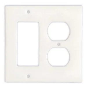 Tilefornia Thassos White Marble Rocker Duplex Switch Plate