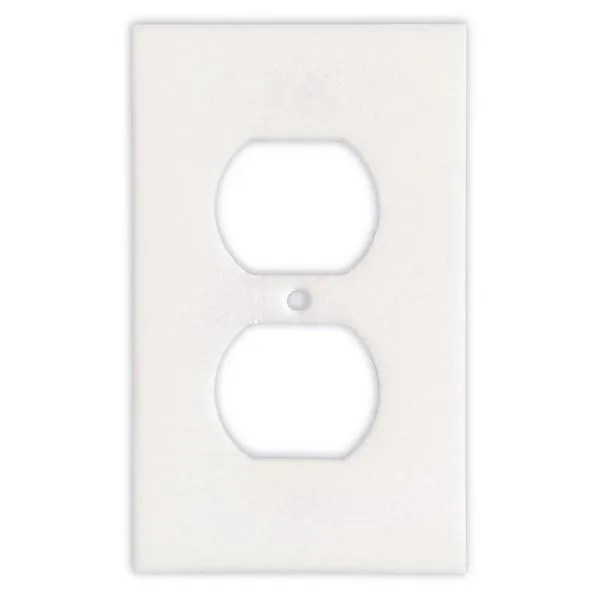 Tilefornia Thassos White Marble Single Duplex Switch Plate