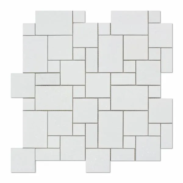 Tilefornia Thassos White Mini Versailles Mosaic Tile