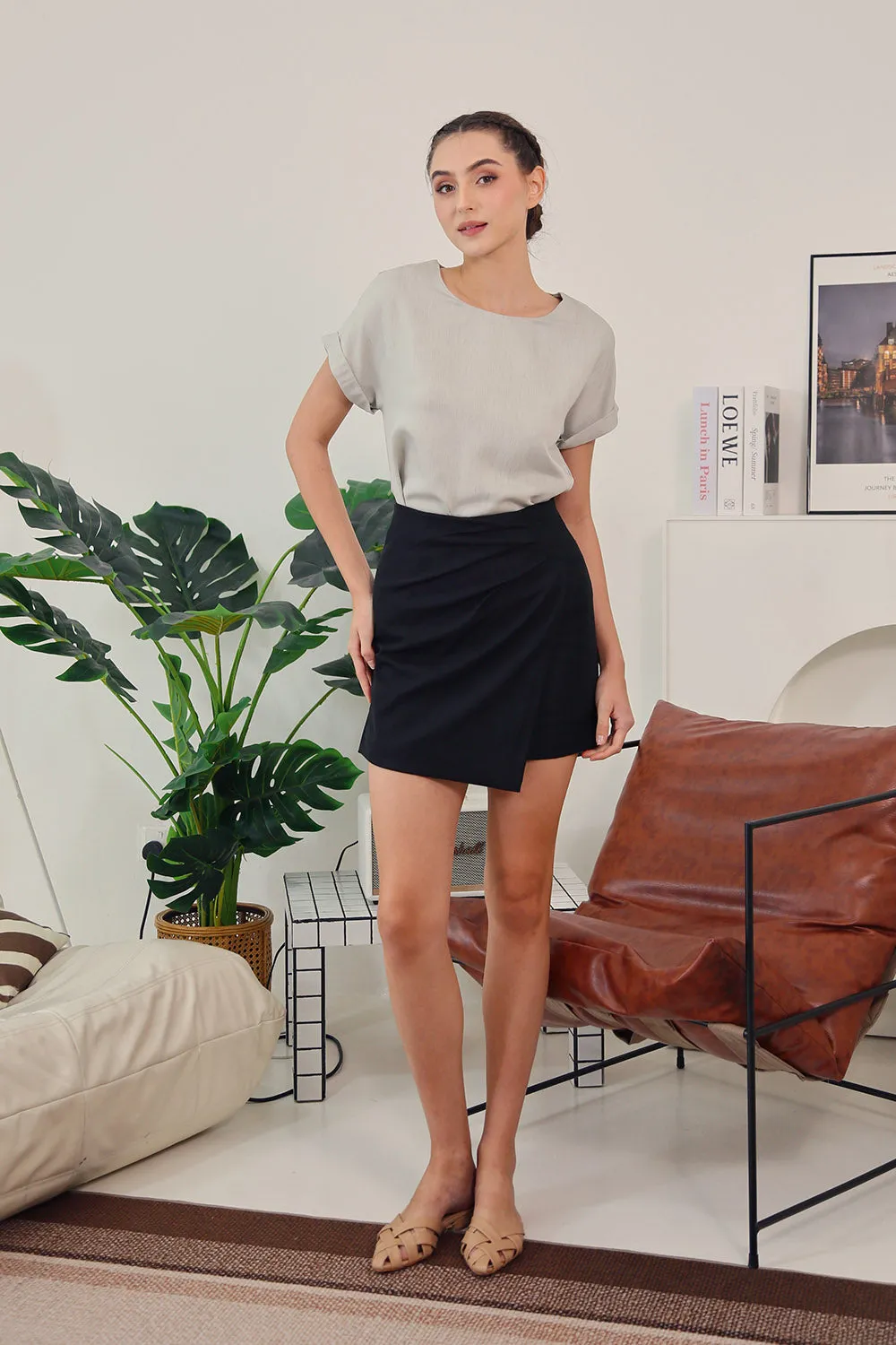 Tova Color Top in Grey Texture