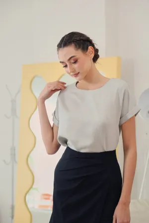 Tova Color Top in Grey Texture