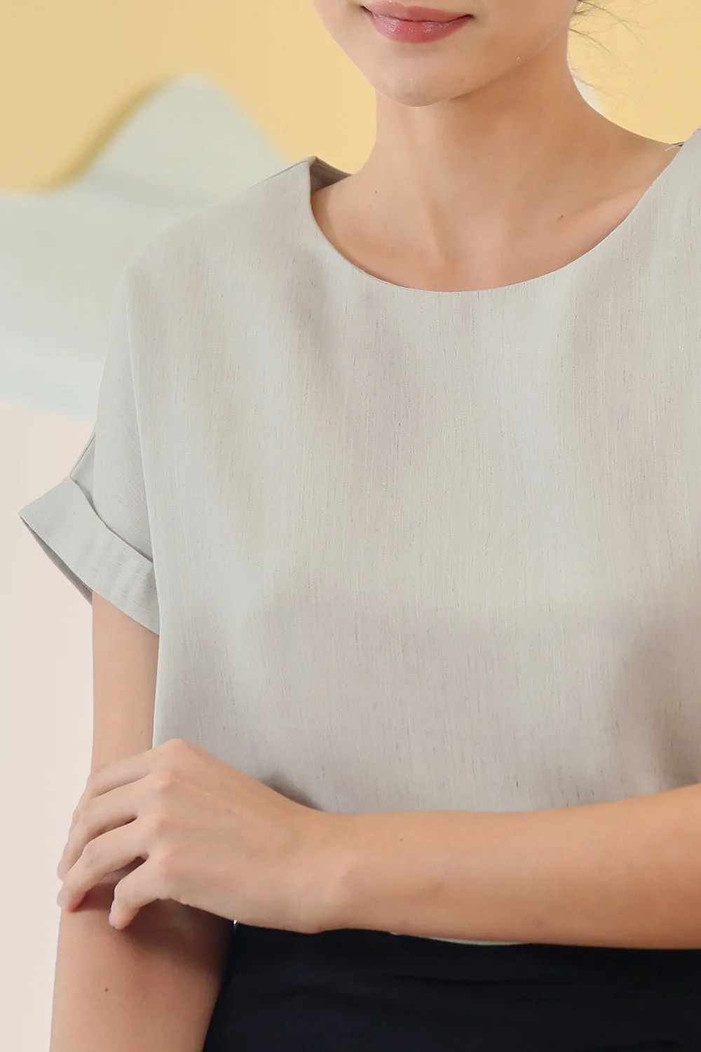 Tova Color Top in Grey Texture