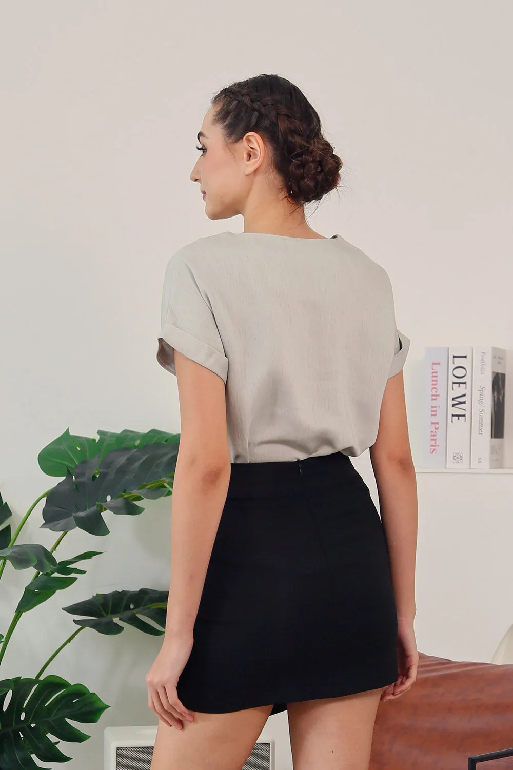 Tova Color Top in Grey Texture