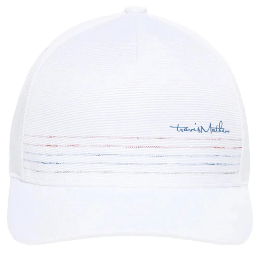 TRAVIS MATHEW YOUTH CRYSTAL BLUE SNAPBACK HAT - WHITE