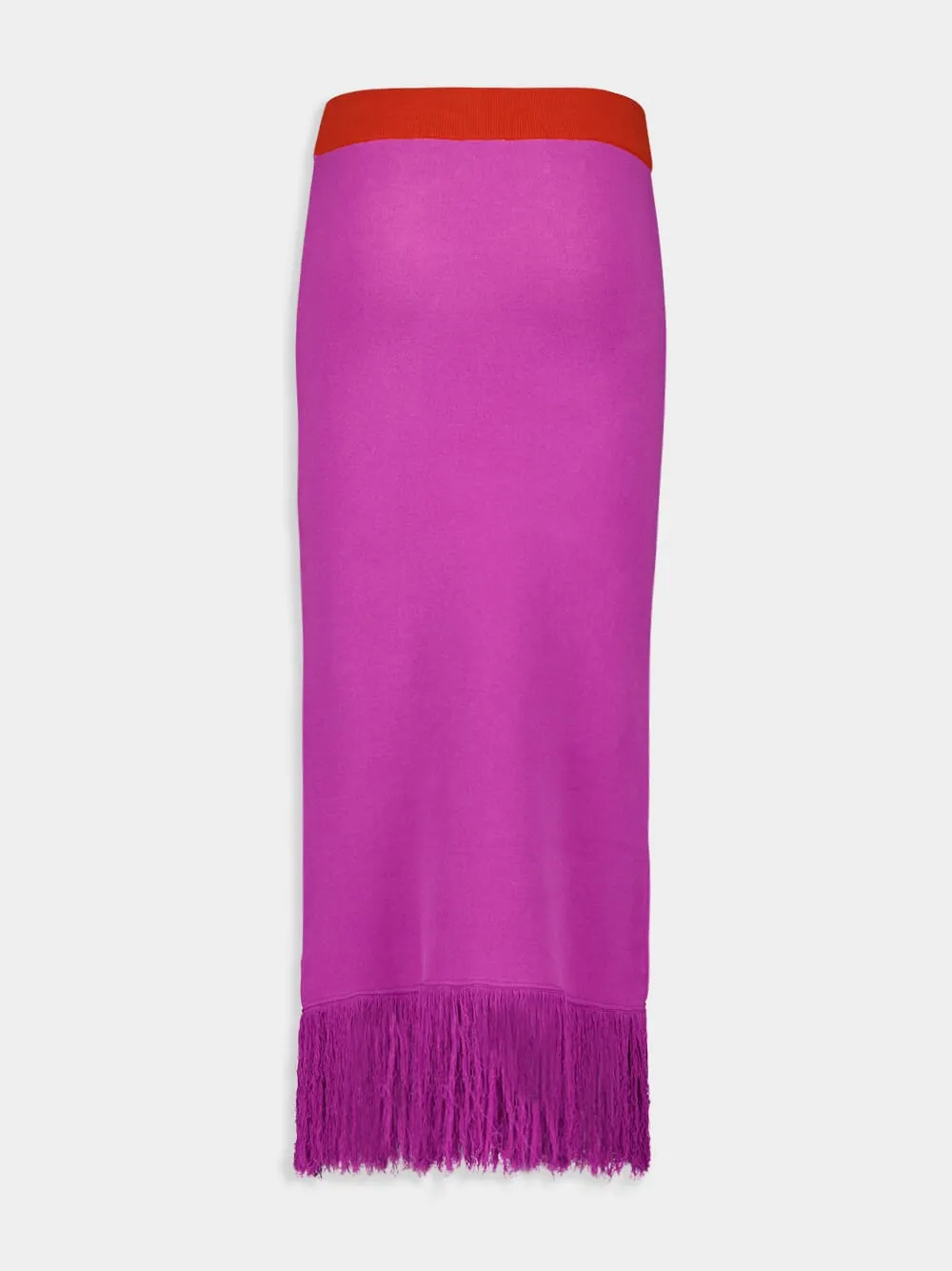 Turner Bellflower Jacquard Skirt with Fringes