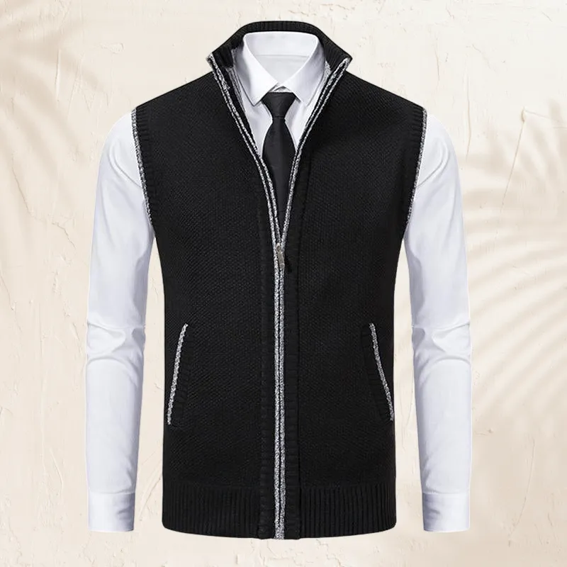 Ulric - Men's Casual Stand Collar Sleeveless Knitted Vest
