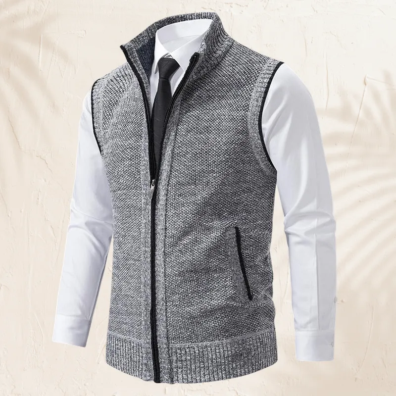 Ulric - Men's Casual Stand Collar Sleeveless Knitted Vest