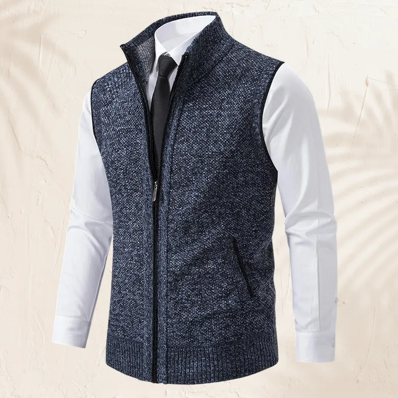 Ulric - Men's Casual Stand Collar Sleeveless Knitted Vest