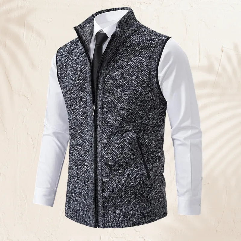 Ulric - Men's Casual Stand Collar Sleeveless Knitted Vest
