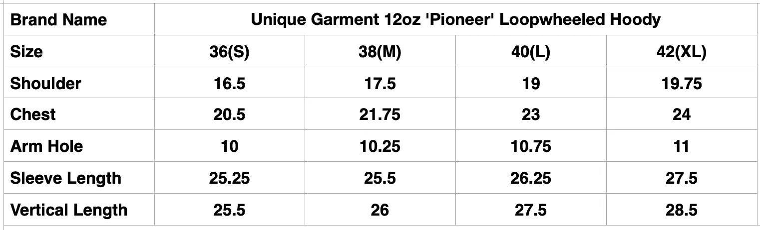 Unique Garment 12oz 'Pioneer' Loopwheeled Hoody (Heather Grey)