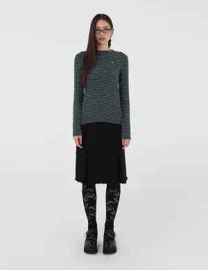 US CANVAS MIDI PLEATED SKIRT
